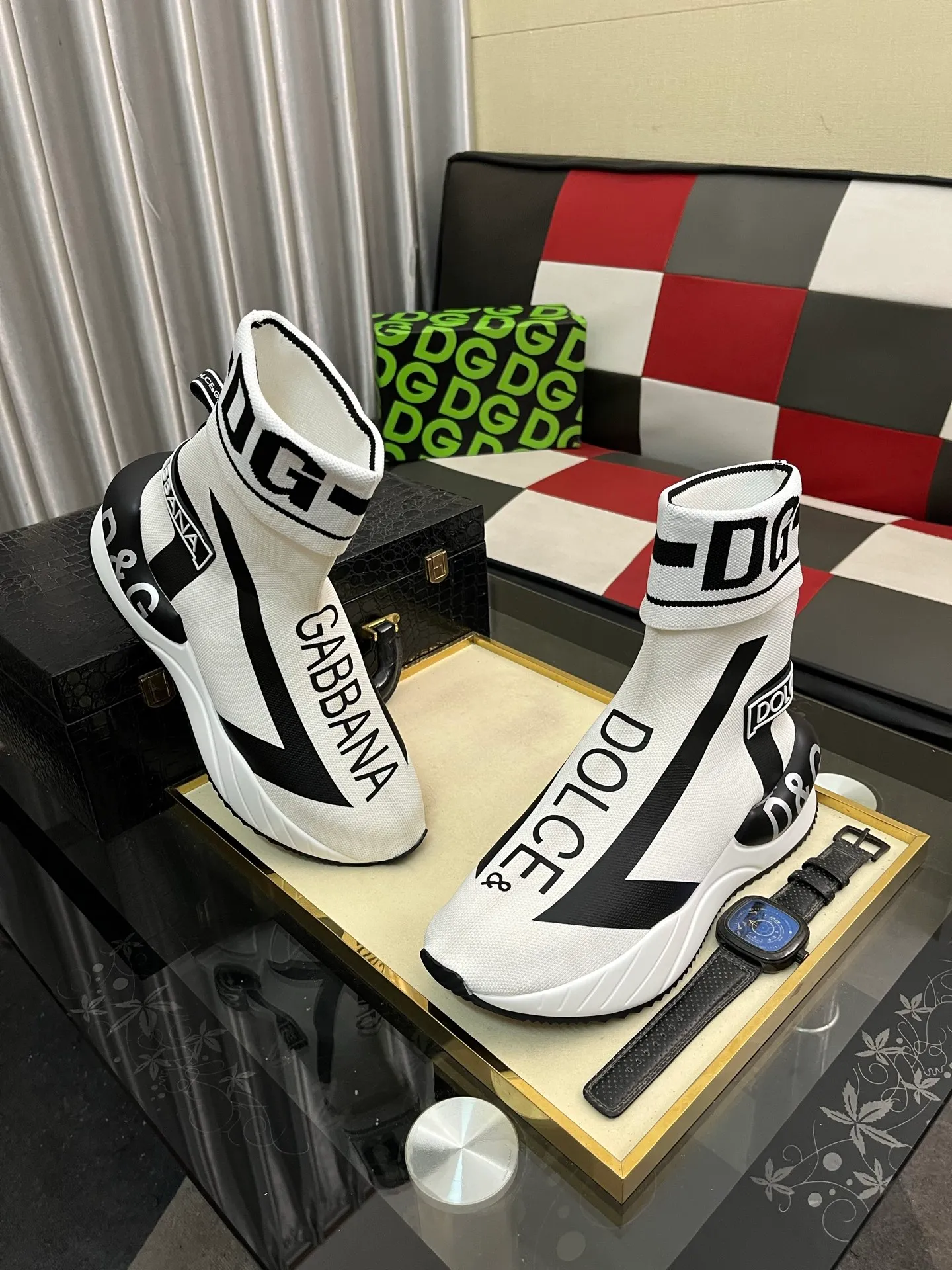 Men's men's shoes💰440⌚️⌚️【DG～】men's casual shoes 2022z cabinet simultaneous sale 🔶🔷🔜The upper is made of cowhide spliced fabric ➕Mesh lining, which is comfortable and breathable. The sole is: the original comfortable and wear-resistant outsole, ⚠️The real thing📱Photographed🎬The real thing is better📢📢📢Size: 35-46